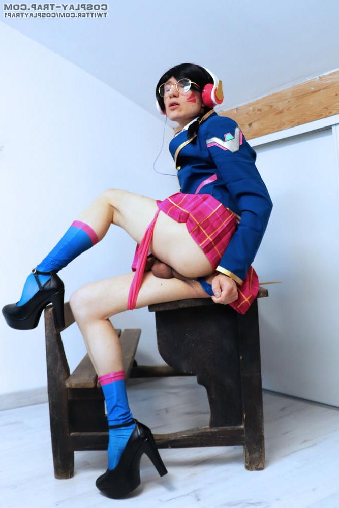 9P crossdress cosplay D.va Academy kinky lesson