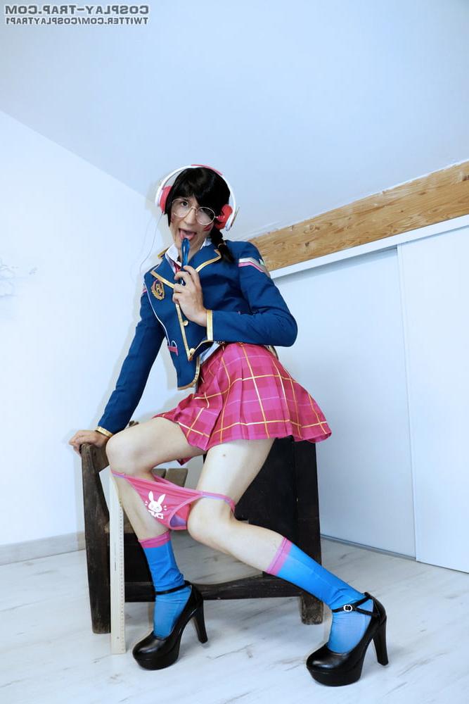 9P crossdress cosplay D.va Academy kinky lesson