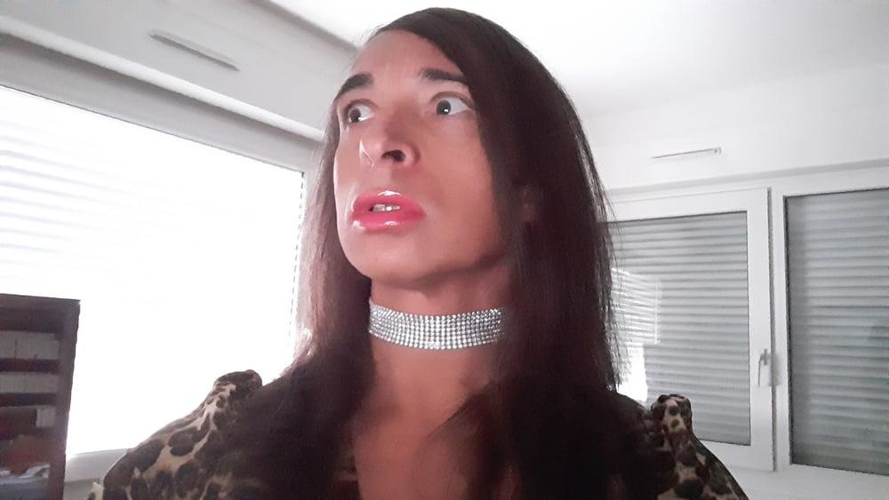 25P Sissy Tygra in leopard dress on 2019 octobre.