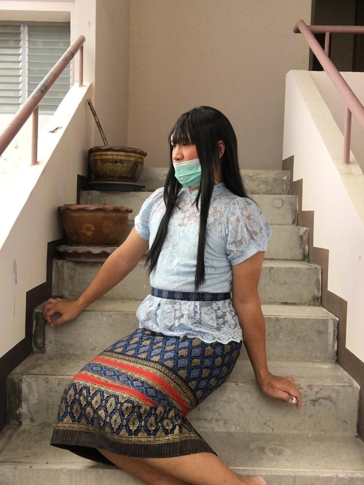 25P Dress Thai set  light blue