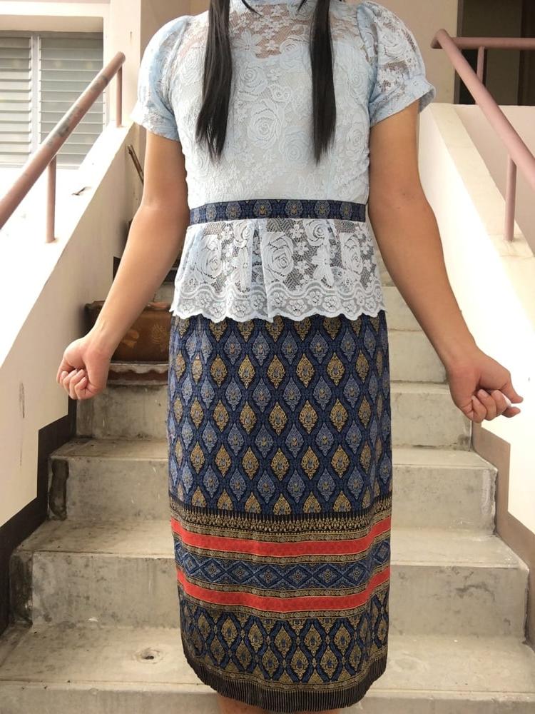 25P Dress Thai set  light blue