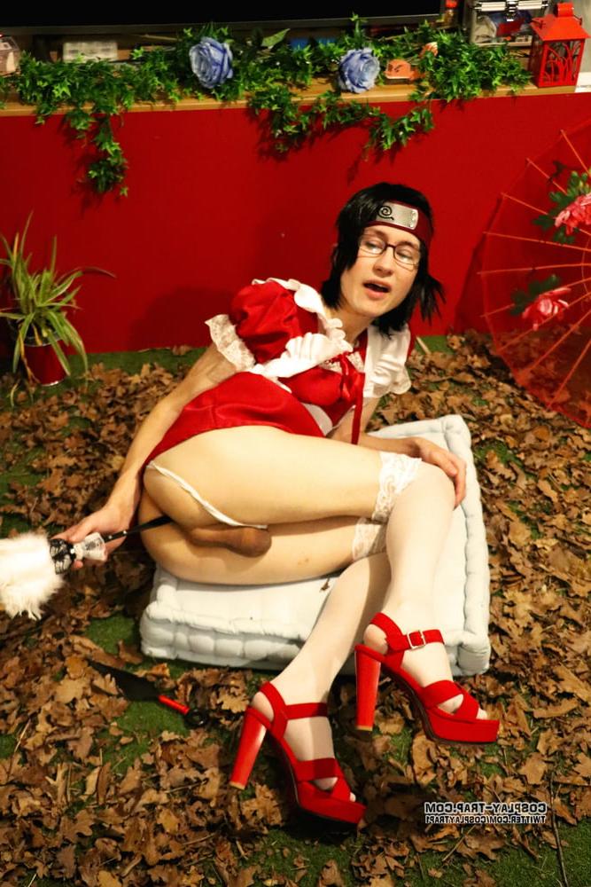 10P Sarada red maid crossdress cosplay