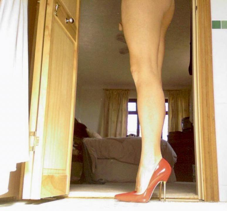 25P Red swimsuit and heels