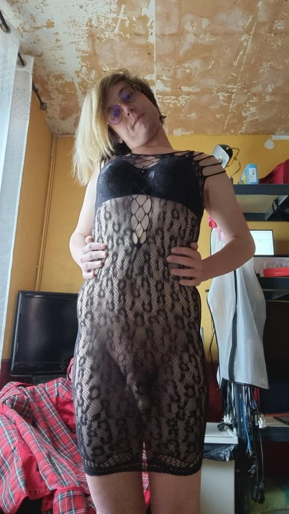 25P sexy leopard black dress