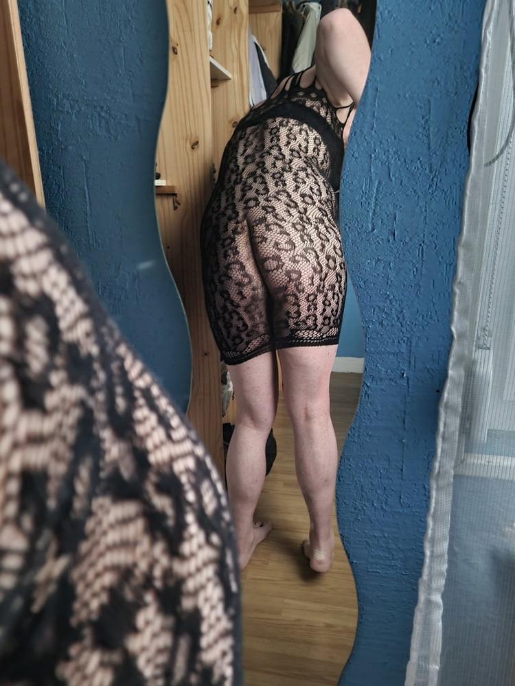 25P sexy leopard black dress