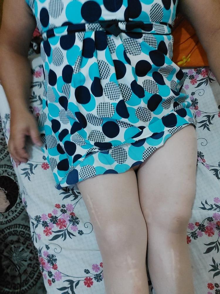 12P I'm so hot tonight in my polka dot mini dress