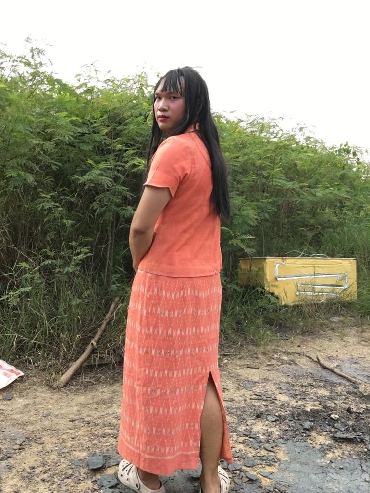11P Thailand  Orange dress set ladyboy