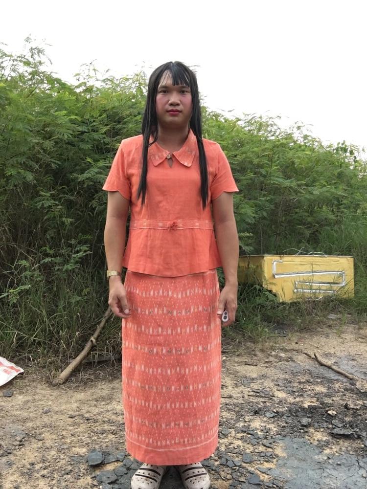 11P Thailand  Orange dress set ladyboy