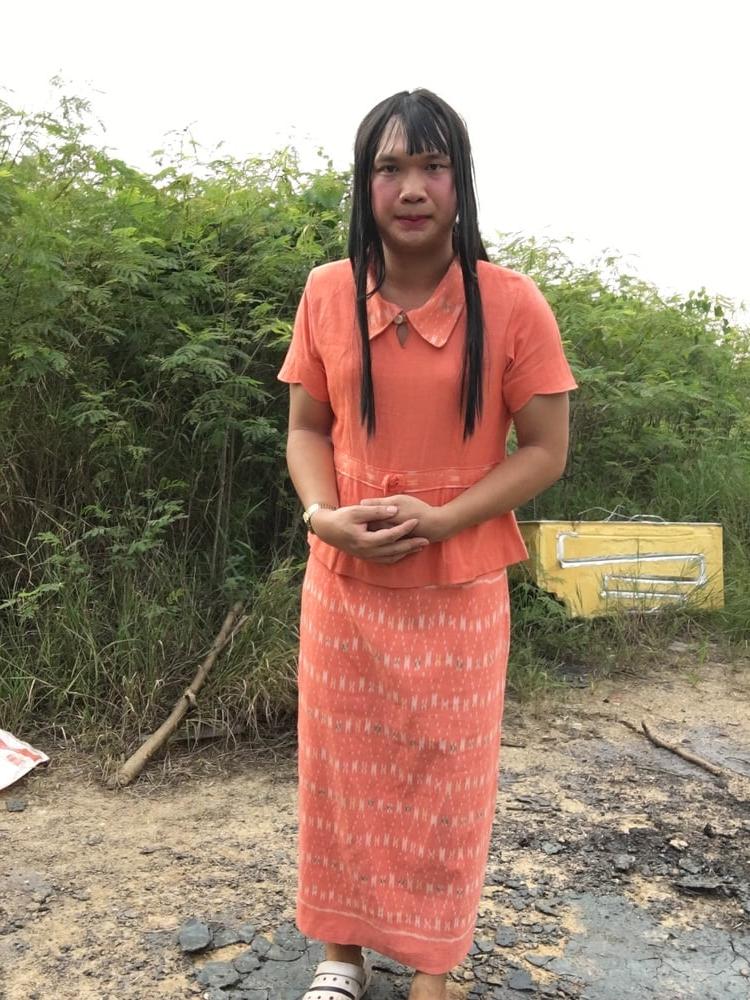 11P Thailand  Orange dress set ladyboy