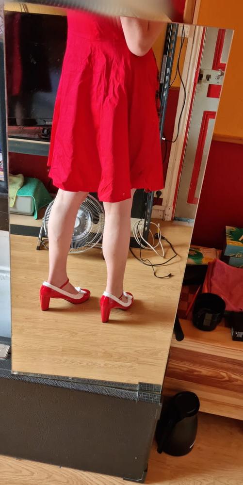25P 50s style red dress