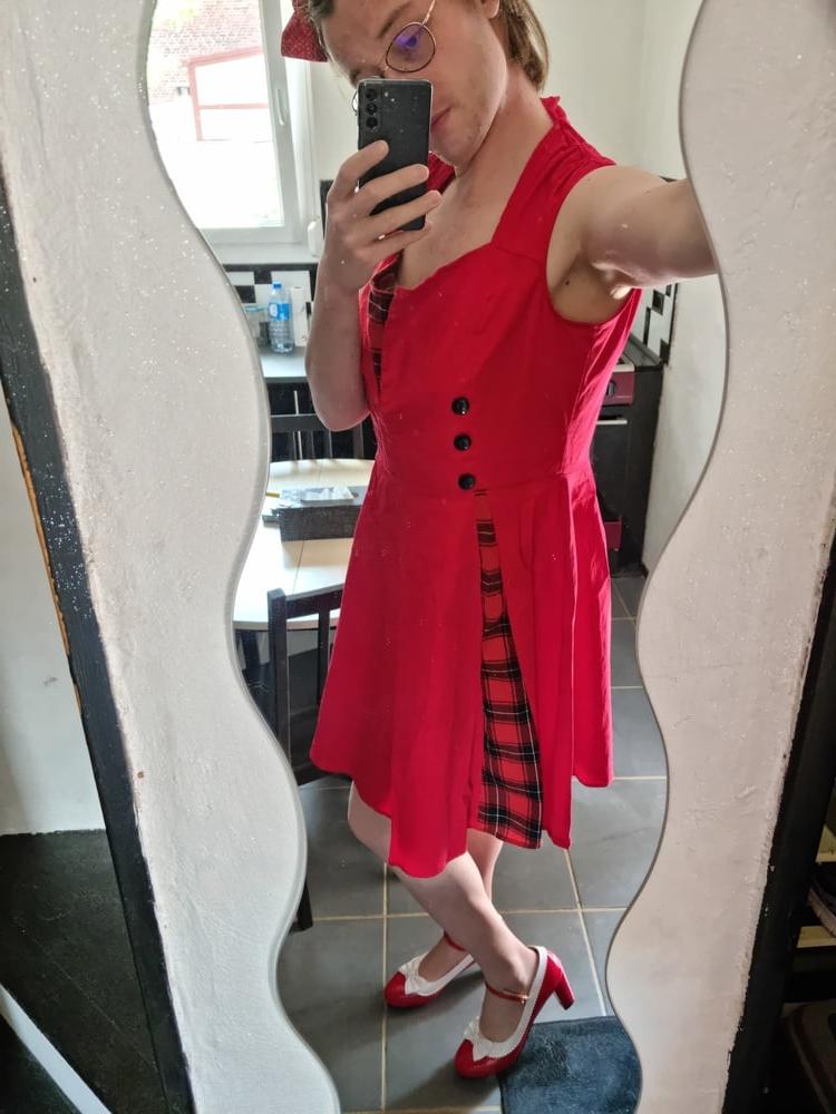 25P 50s style red dress