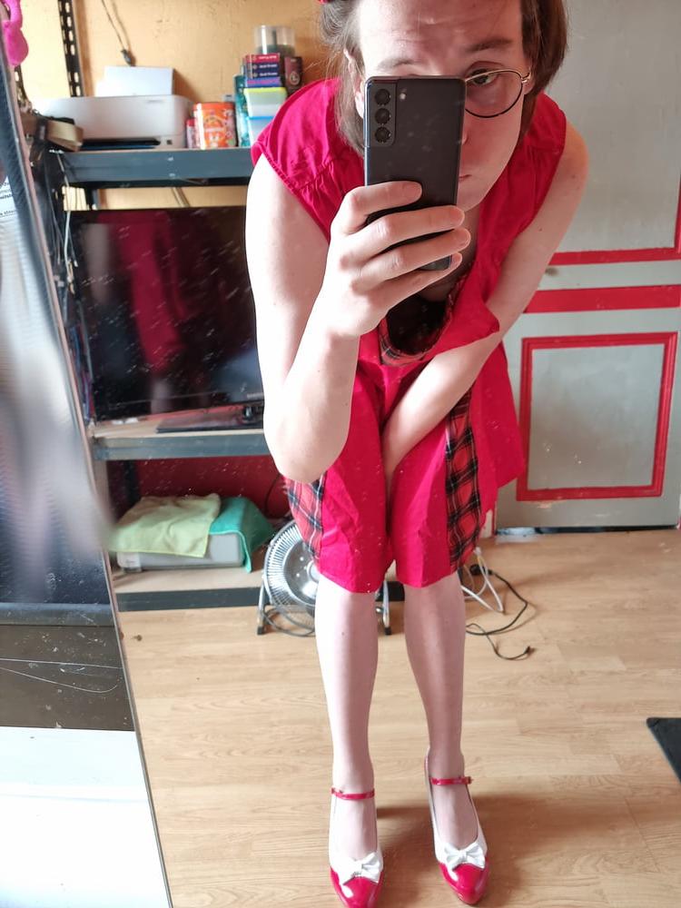 25P 50s style red dress