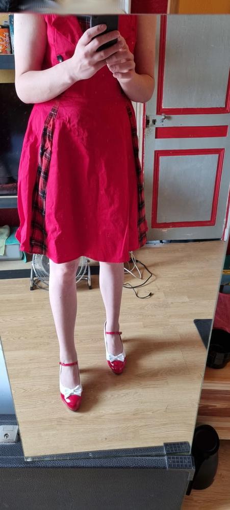 25P 50s style red dress