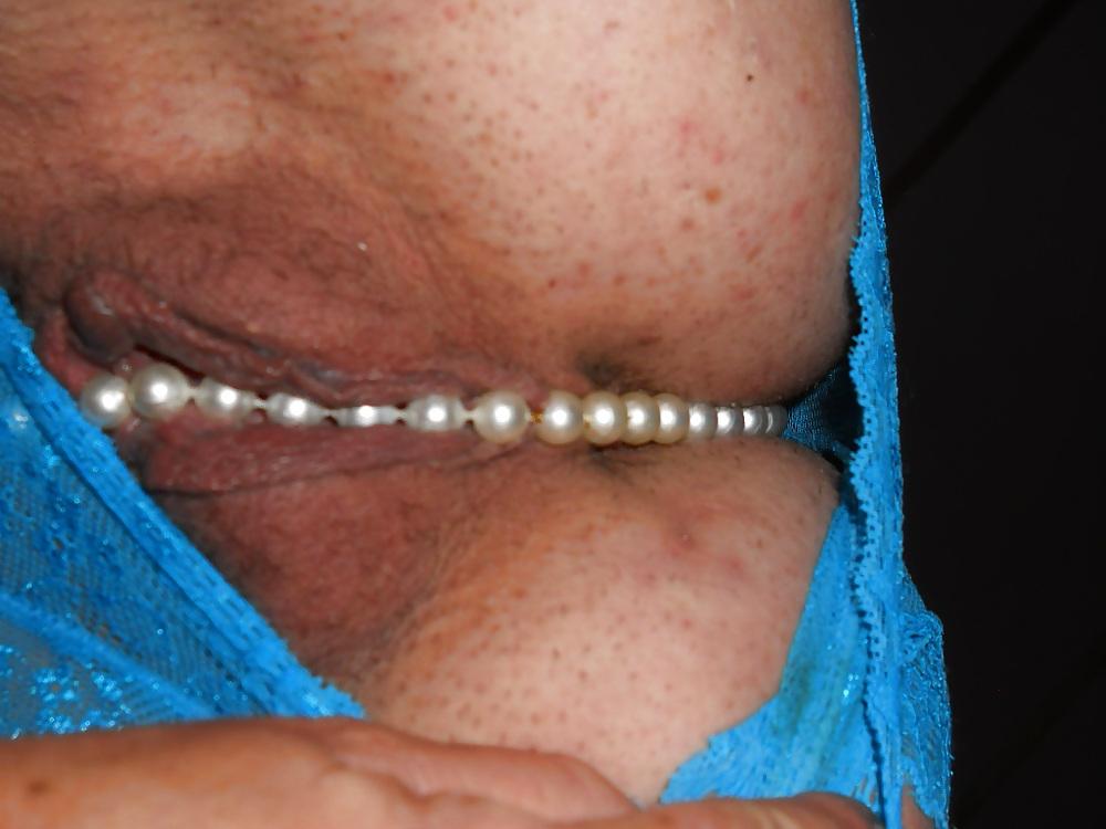 12P Blue panties and pearls
