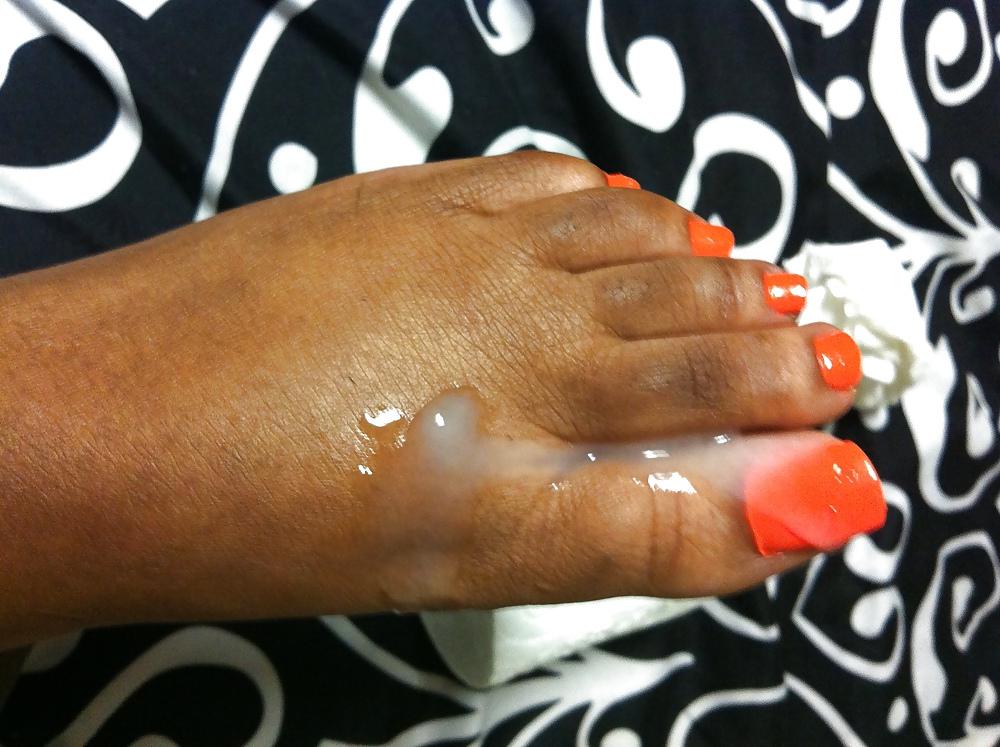 23P Orange Toes Footjob