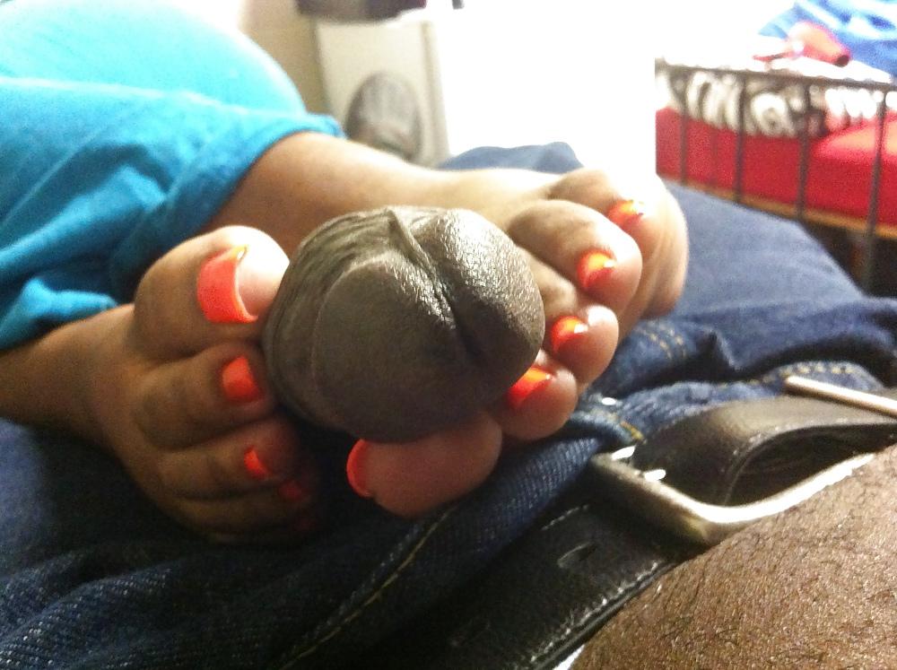 23P Orange Toes Footjob
