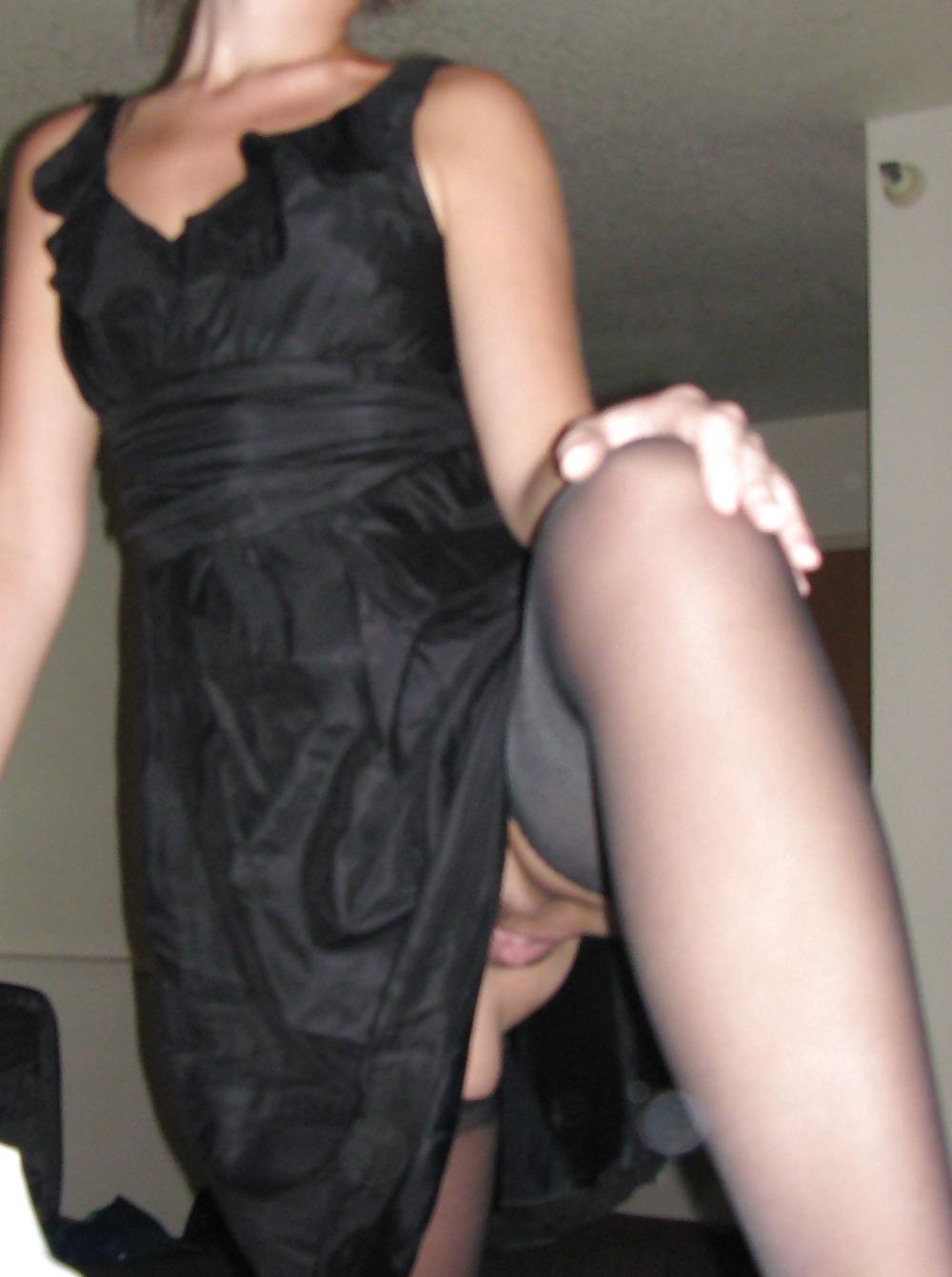 9P Black dress tease