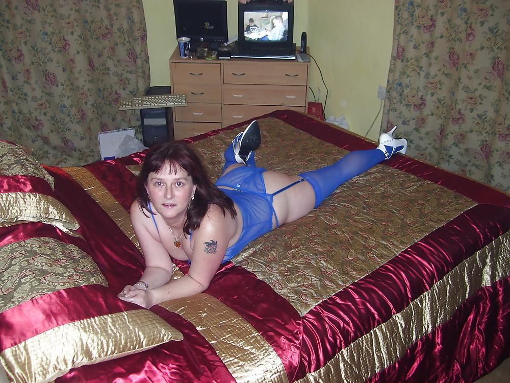 25P Slut wife Deb all in blue