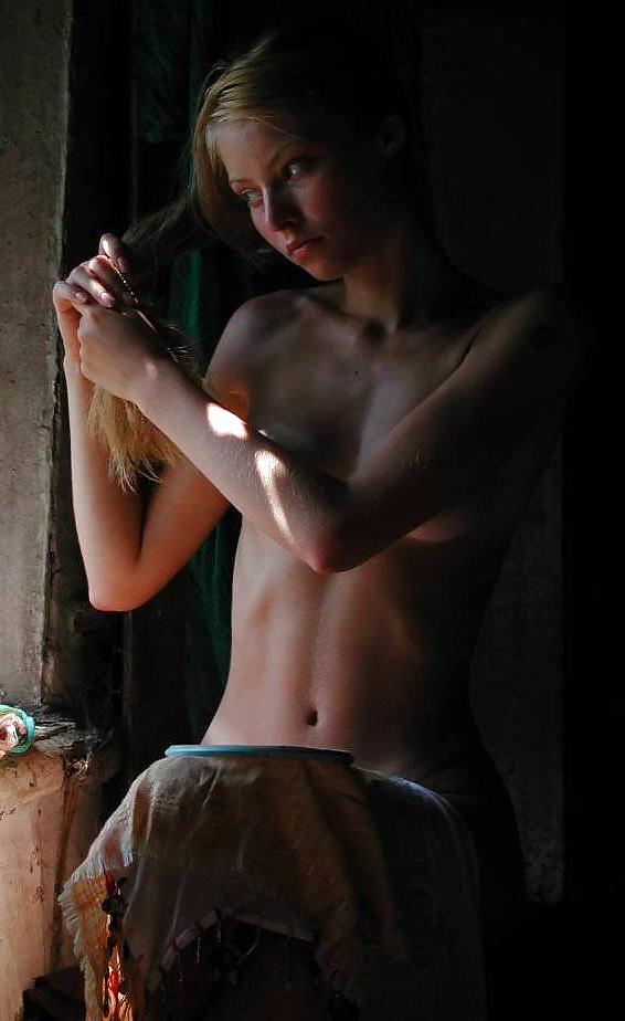 16P Blonde with hairy arms and body