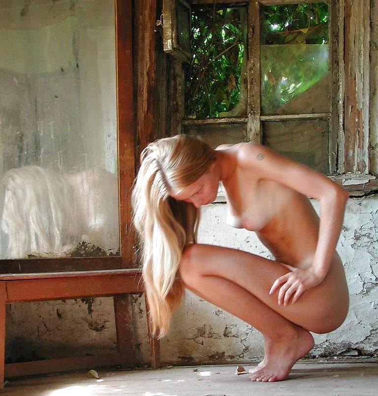 16P Blonde with hairy arms and body