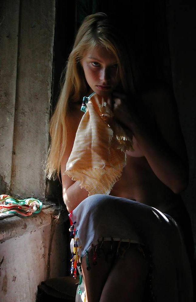 16P Blonde with hairy arms and body