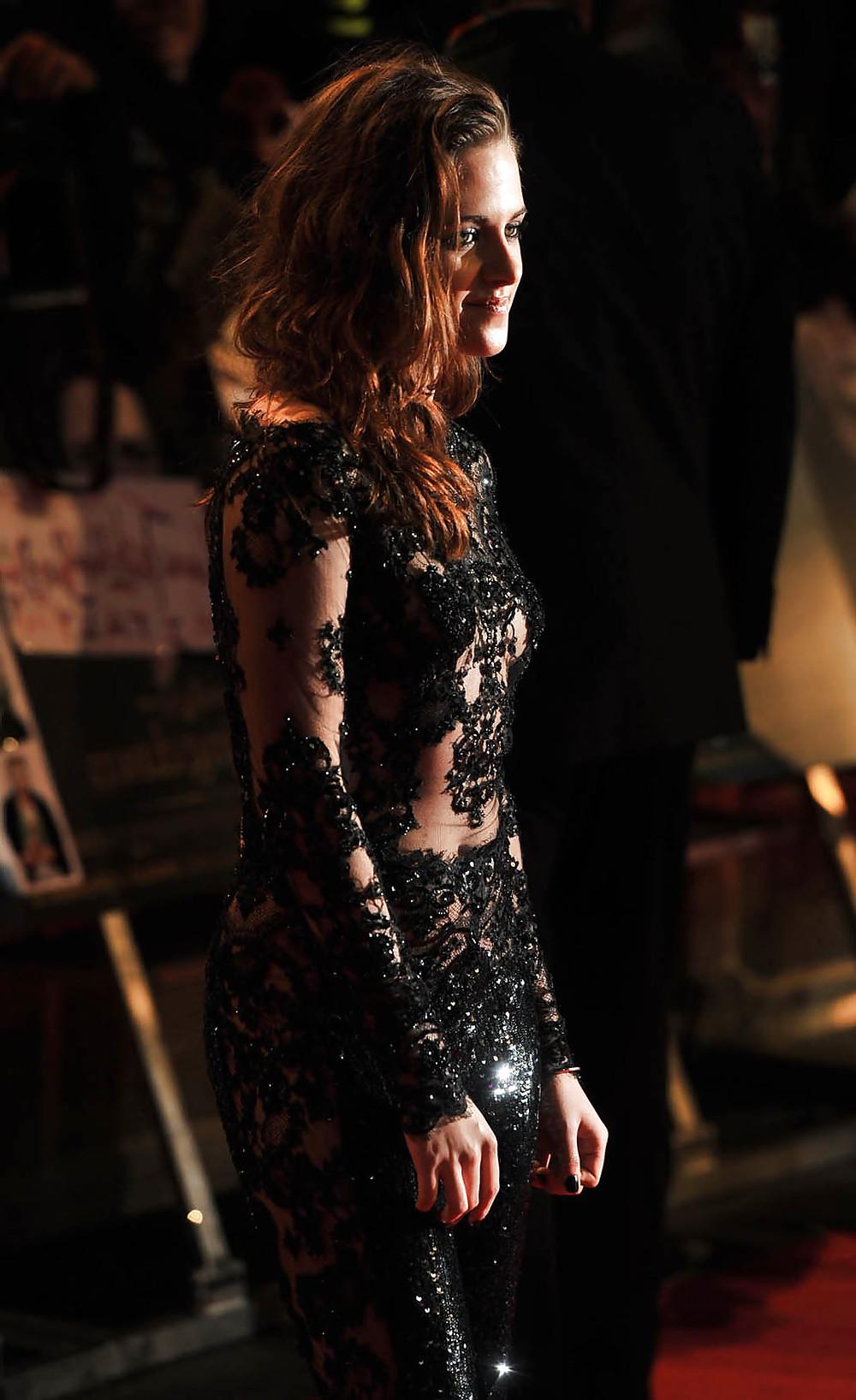 25P Kristen Stewart in a transparent dress