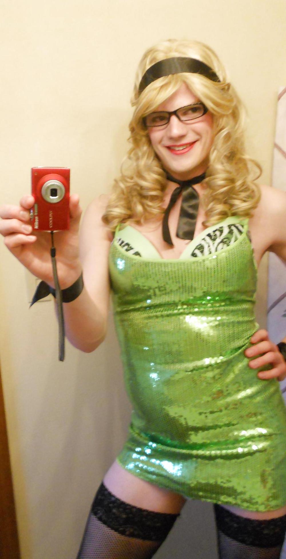 25P Green Sequin Dress Sissy Vanessa