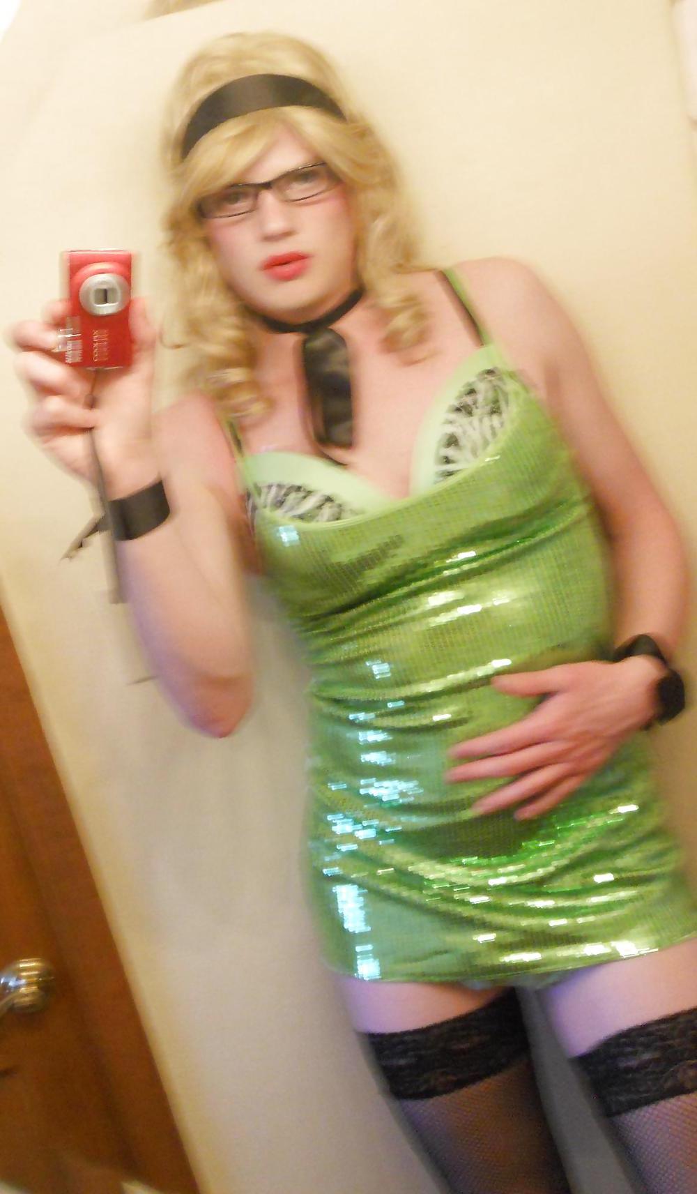 25P Green Sequin Dress Sissy Vanessa