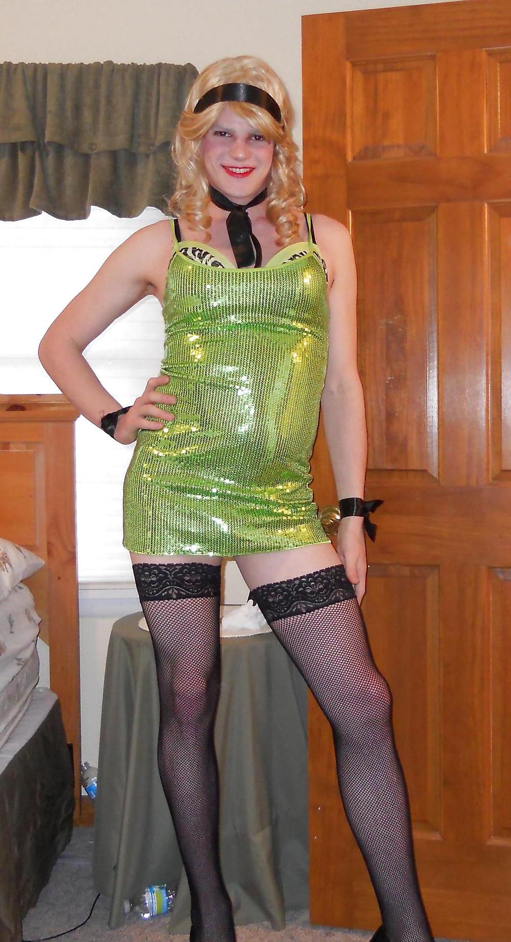 25P Green Sequin Dress Sissy Vanessa