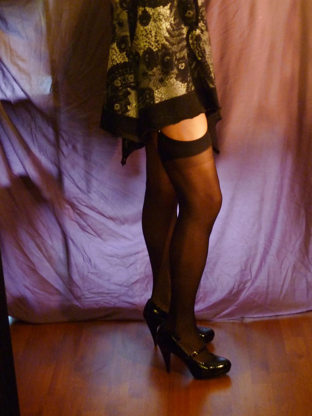 24P Dress, stockings, high heels, latex