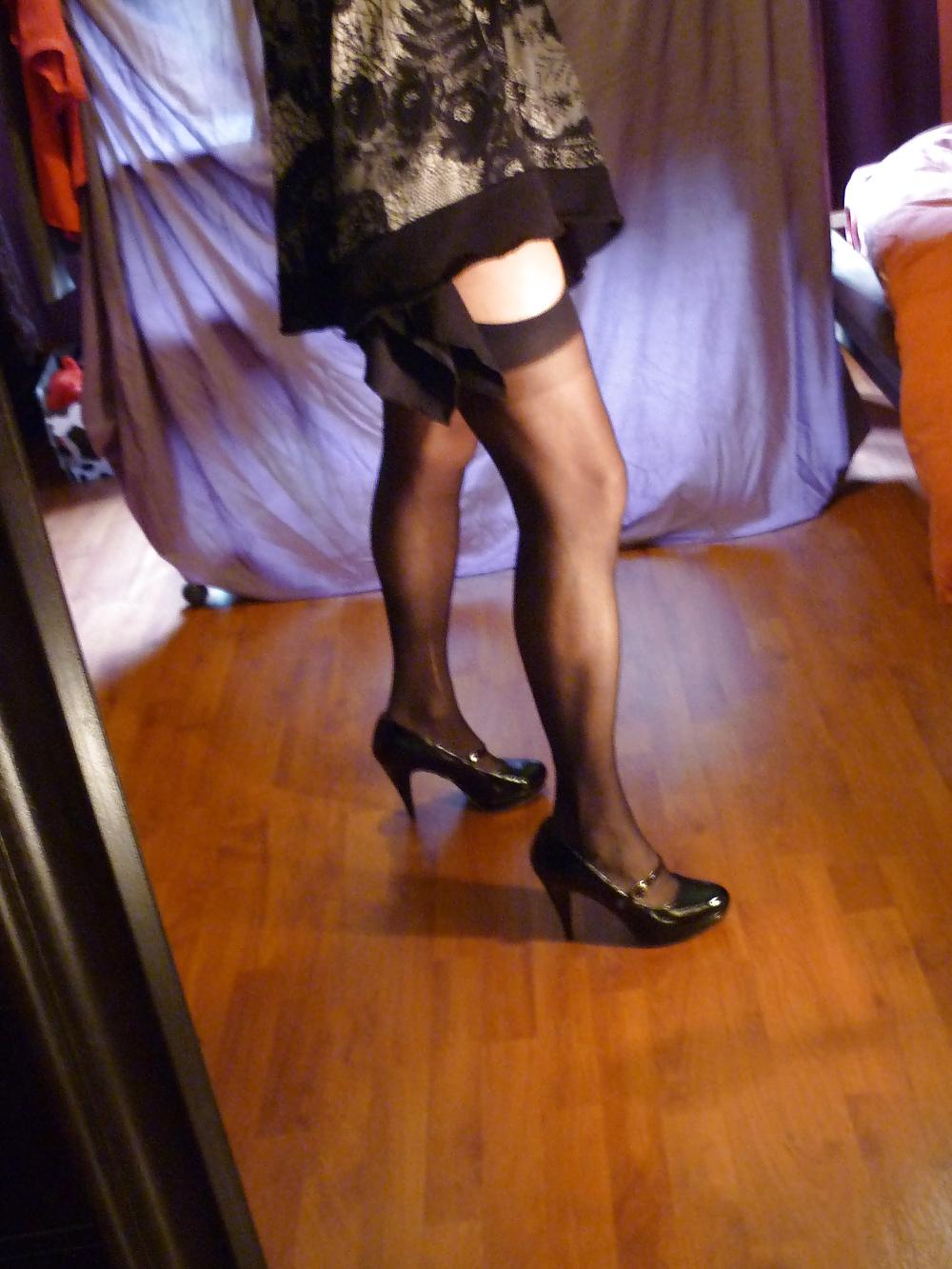 24P Dress, stockings, high heels, latex