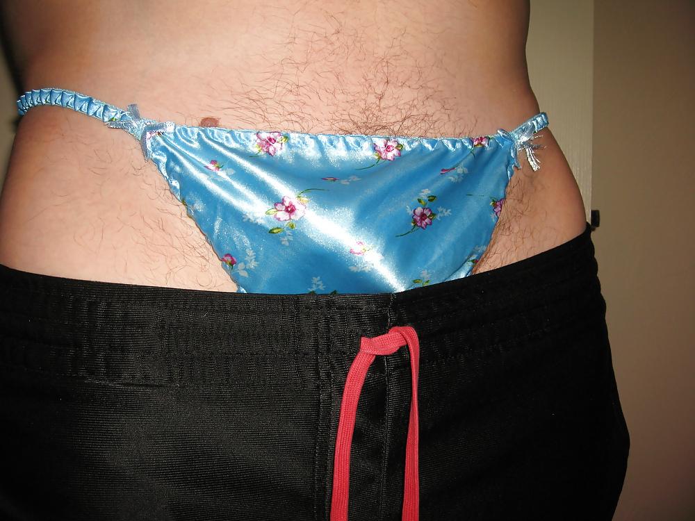 13P Blue and green floral satin thongs