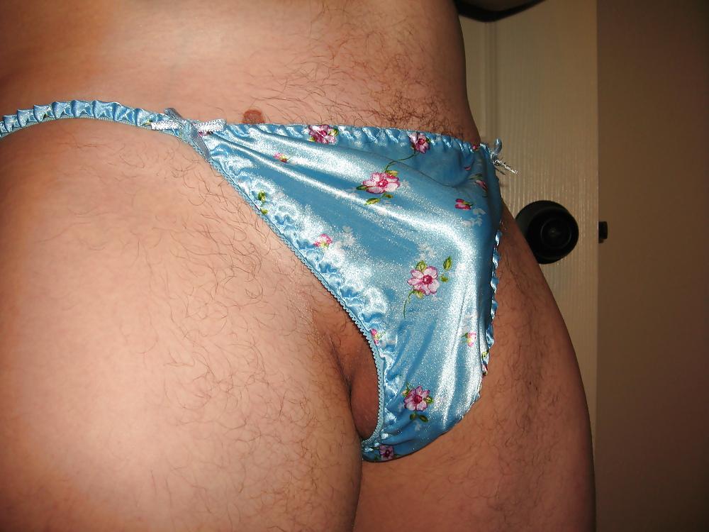 13P Blue and green floral satin thongs