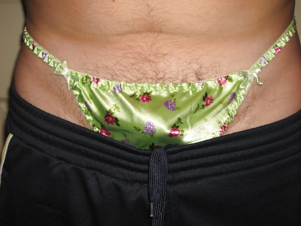 13P Blue and green floral satin thongs