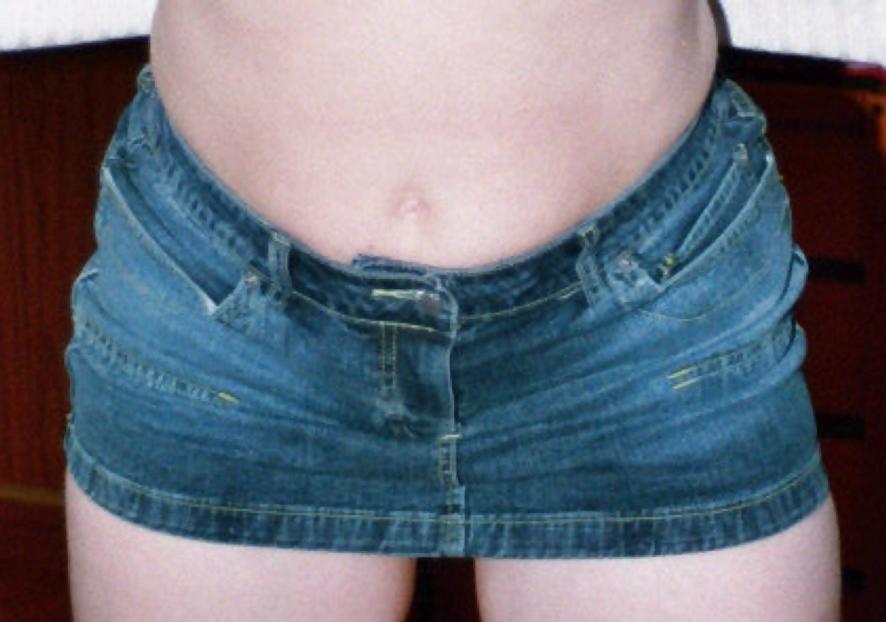 10P SAG - Wife's Hot Body In Short Tight Slinky Denim Skirt 05