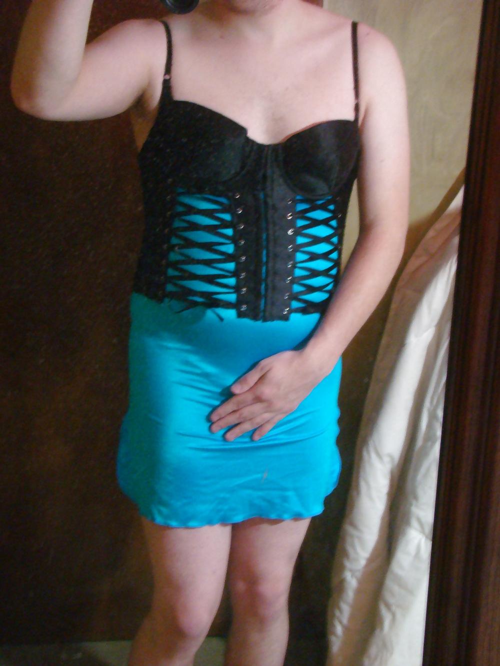 15P Black Top & Blue Skirt