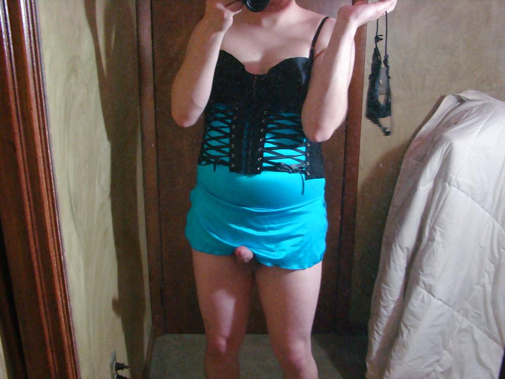 15P Black Top & Blue Skirt