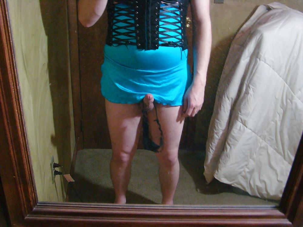 15P Black Top & Blue Skirt