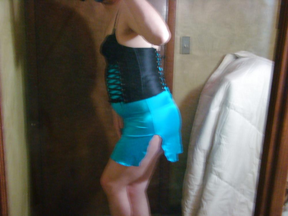 15P Black Top & Blue Skirt