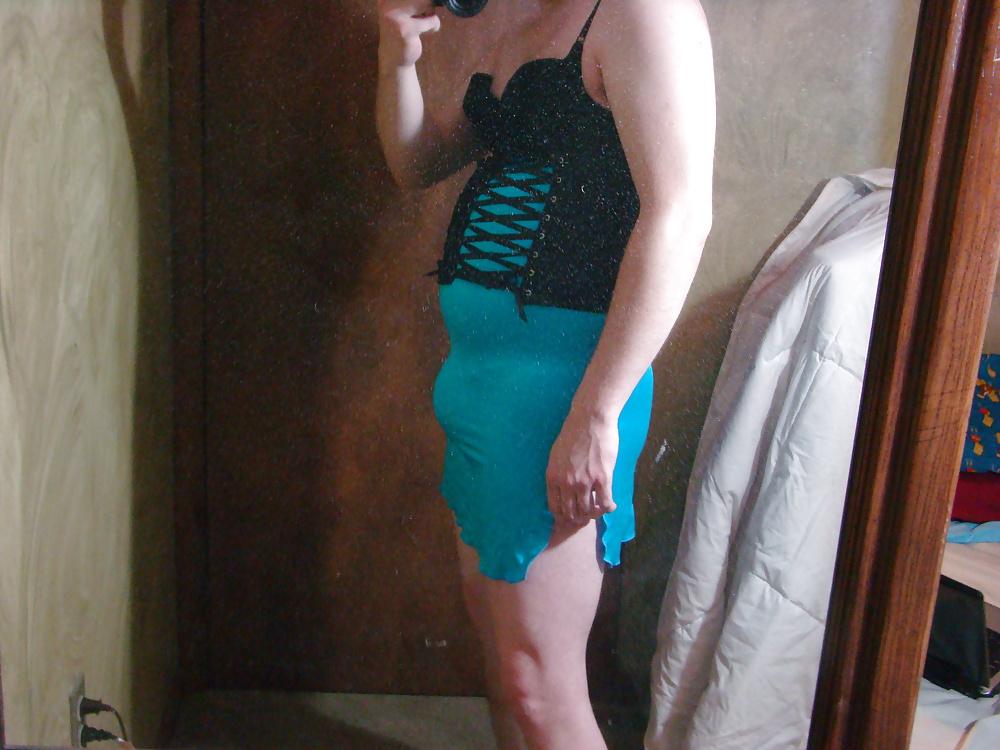 15P Black Top & Blue Skirt