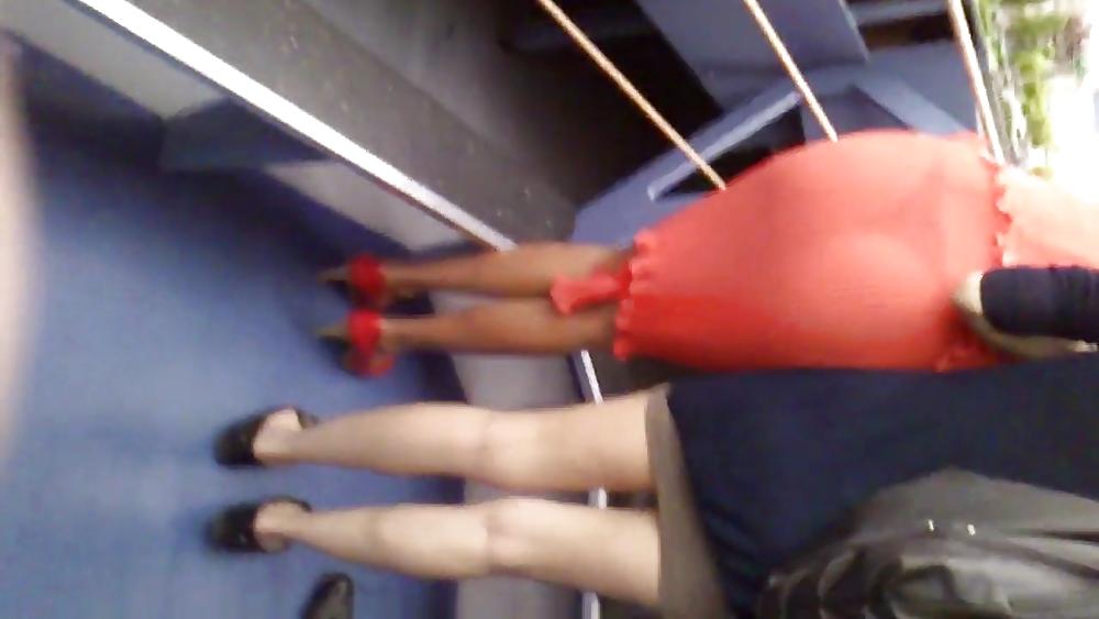 12P Black lingerie under translucent dress