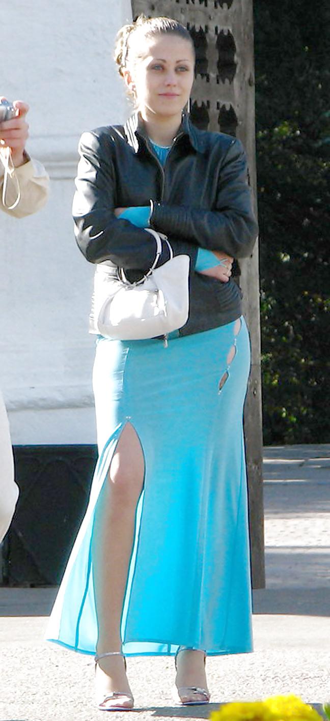 11P In The Streets 071 - Blue Braless Seethru