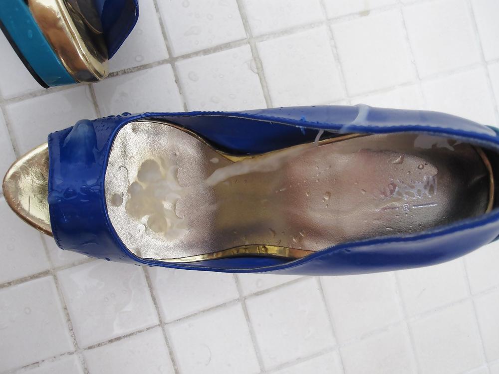 20P Blue Mossimo High Heel Peep Toe Shoes Cummed