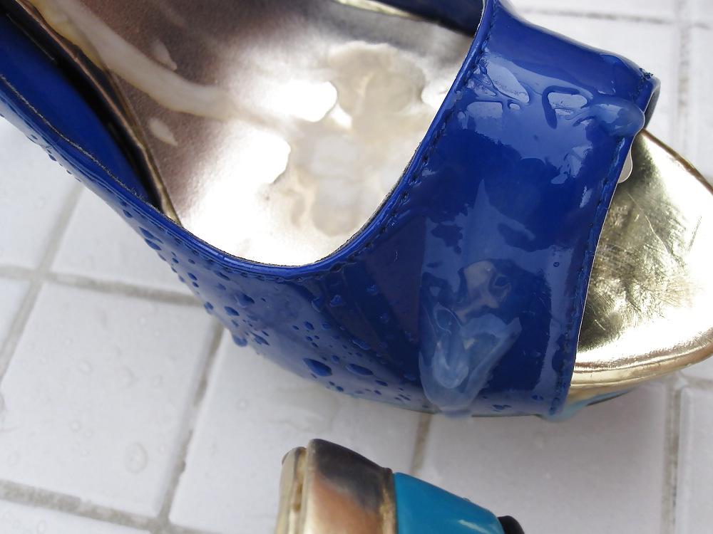 20P Blue Mossimo High Heel Peep Toe Shoes Cummed