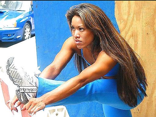 16P Rebecca In Blue Spandex