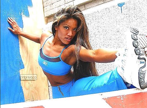 16P Rebecca In Blue Spandex