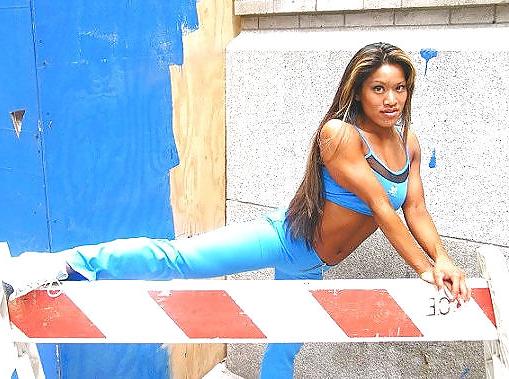 16P Rebecca In Blue Spandex