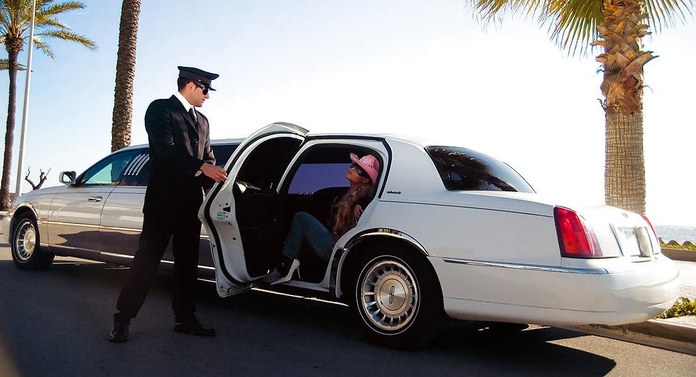 13P In limousine with driver 