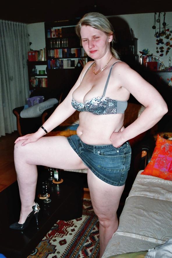 10P SAG - Wife's Hot Body In Short Tight Slinky Denim Skirt 15