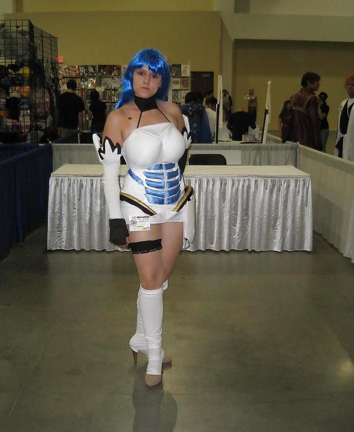 6P Cute Busty Cosplay Teen Girl - Kos-mos